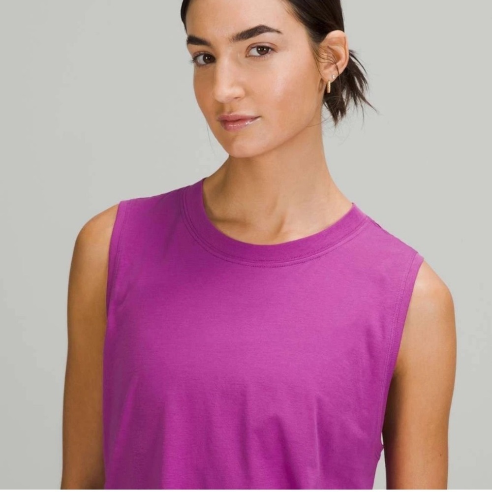 Lululemon Berry Pink All Yours Pima Cotton Tank Top Small - Picture 4 of 15